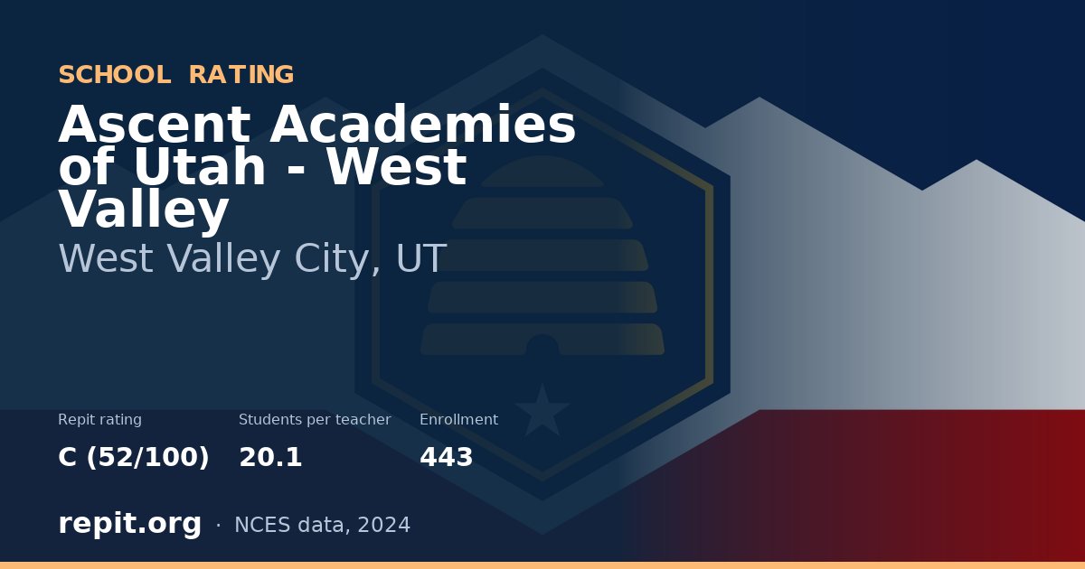 Ascent Academies of Utah - West Valley, West Valley City, UT — Repit school rating C (52/100)