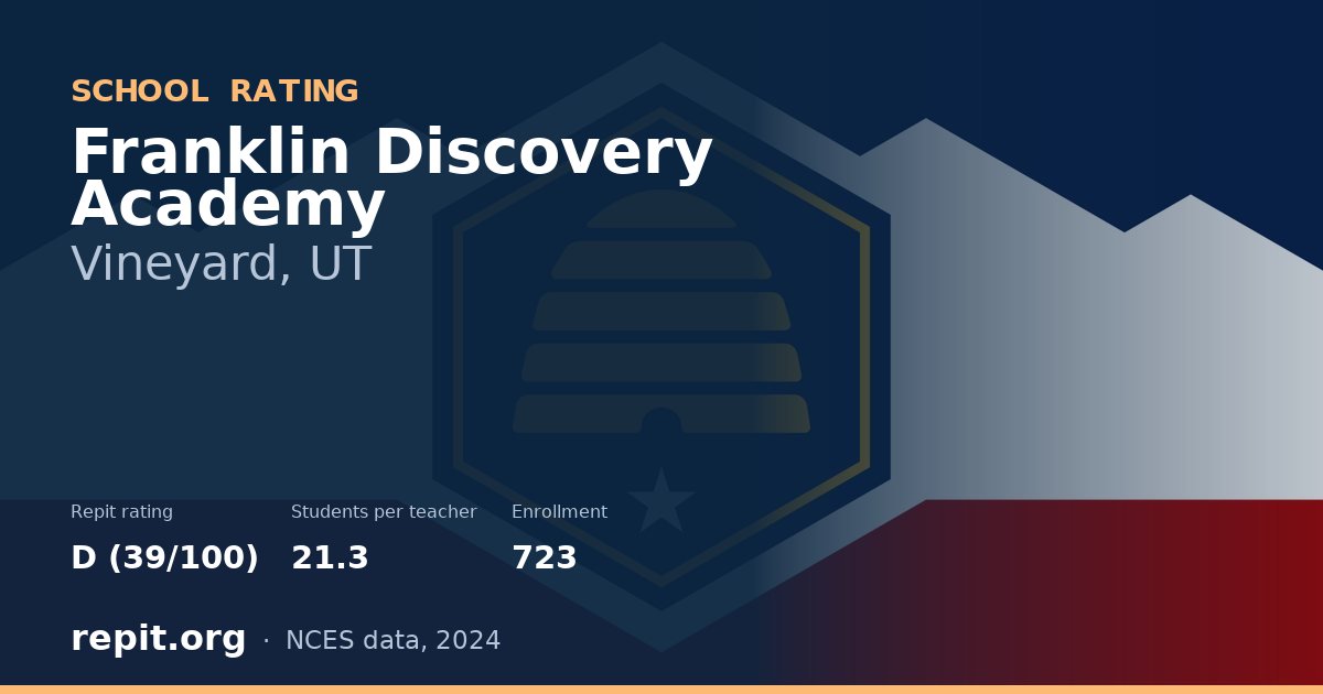 Franklin Discovery Academy, Vineyard, UT — Repit school rating D (39/100)