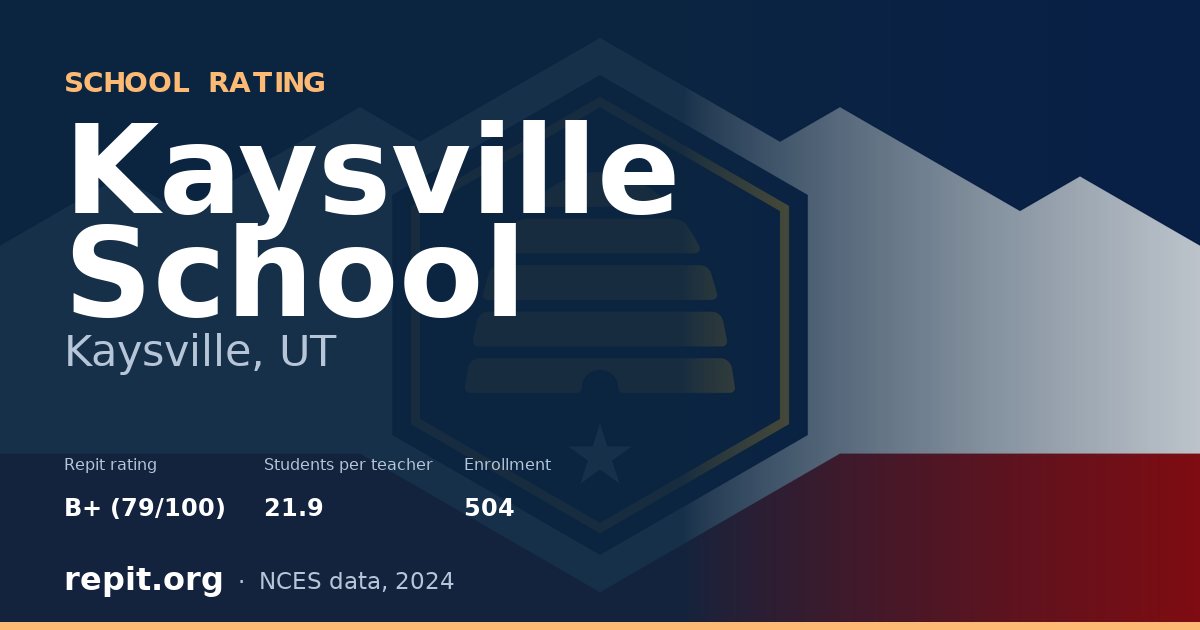 Kaysville School, Kaysville, UT — Repit school rating B+ (79/100)