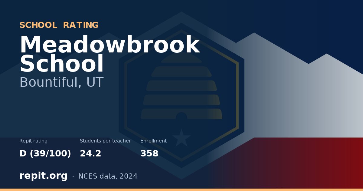 Meadowbrook School, Bountiful, UT — Repit school rating D (39/100)