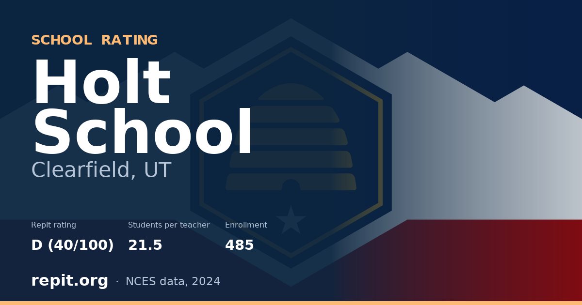 Holt School, Clearfield, UT — Repit school rating D (40/100)