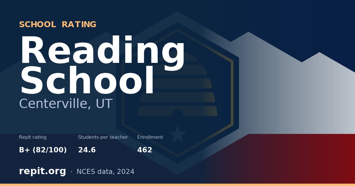 Reading School, Centerville, UT — Repit school rating B+ (82/100)