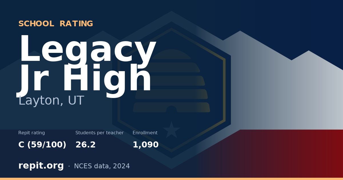 Legacy Jr High, Layton, UT — Repit school rating C (59/100)
