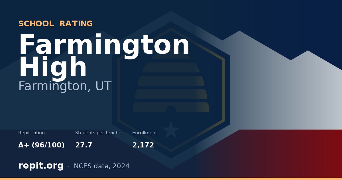 Farmington High, Farmington, UT — Repit school rating A+ (96/100)