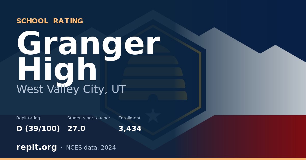 Granger High, West Valley City, UT — Repit school rating D (39/100)