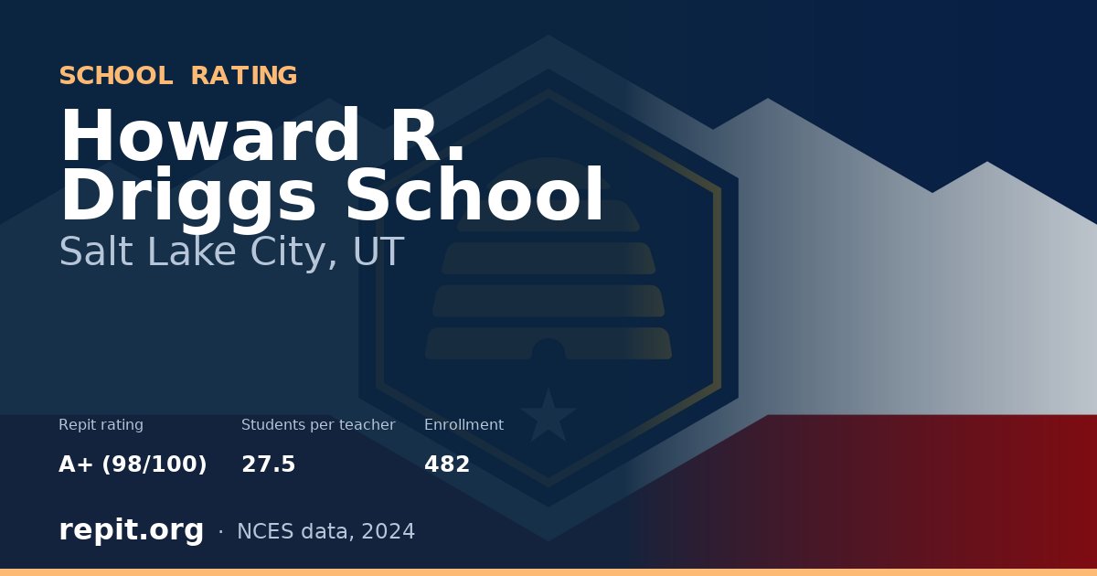 Howard R. Driggs School, Salt Lake City, UT — Repit school rating A+ (98/100)
