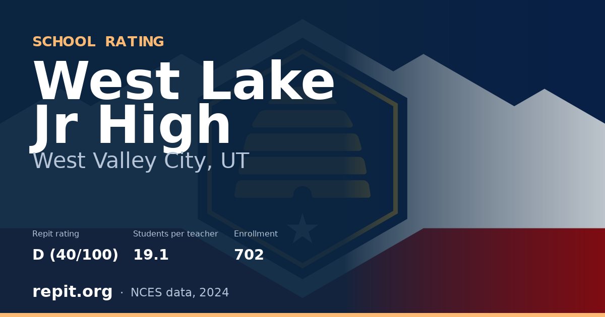 West Lake Jr High, West Valley City, UT — Repit school rating D (40/100)