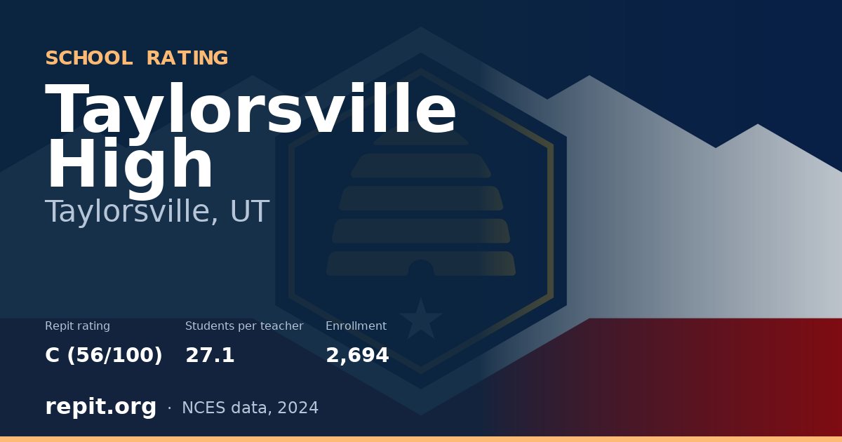 Taylorsville High, Taylorsville, UT — Repit school rating C (56/100)