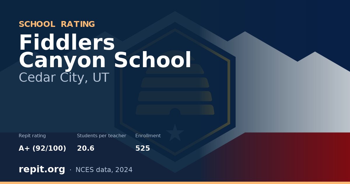 Fiddlers Canyon School, Cedar City, UT — Repit school rating A+ (92/100)