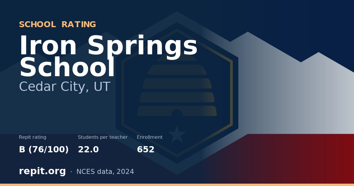 Iron Springs School, Cedar City, UT — Repit school rating B (76/100)