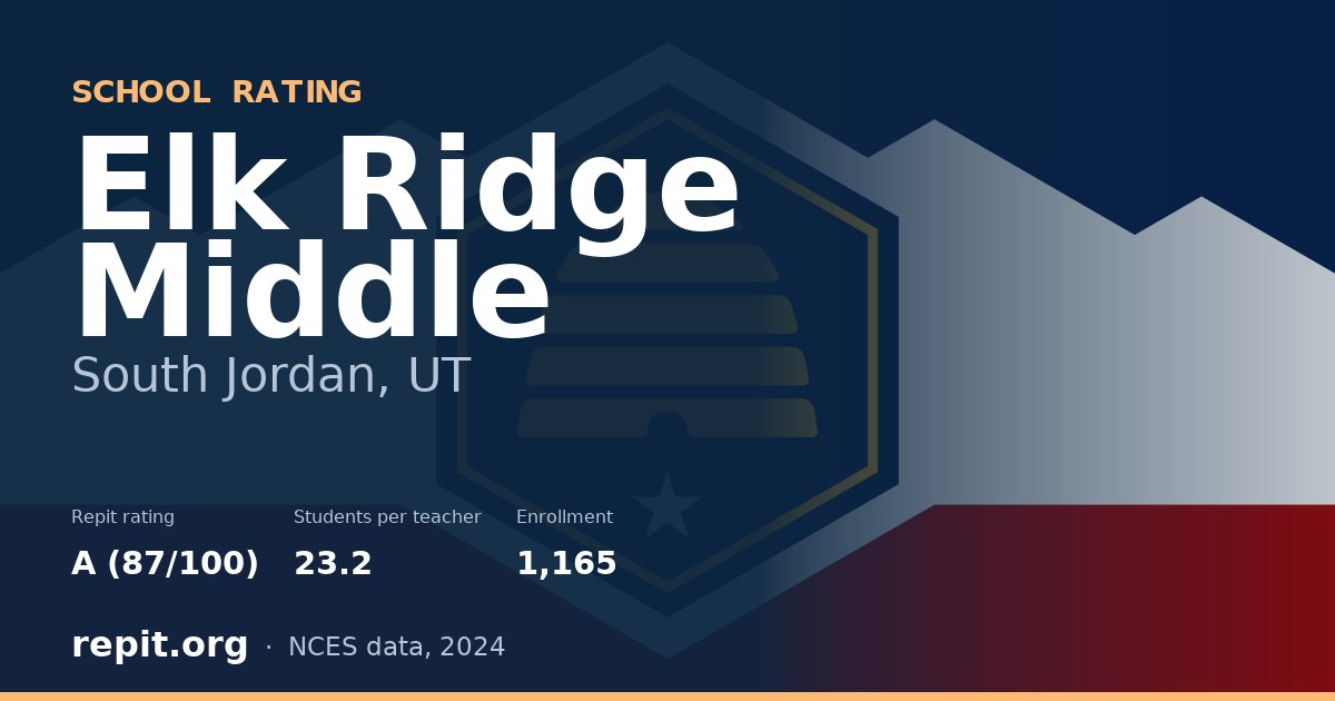 Elk Ridge Middle, South Jordan, UT — Repit school rating A (87/100)