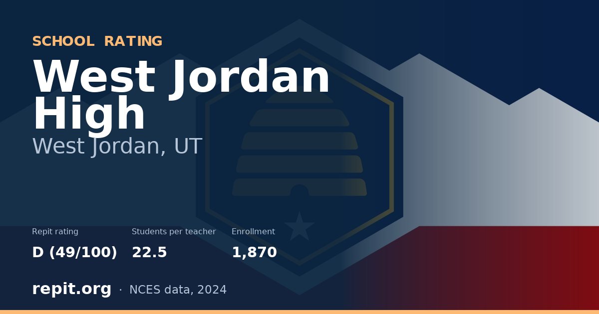 West Jordan High, West Jordan, UT — Repit school rating D (49/100)