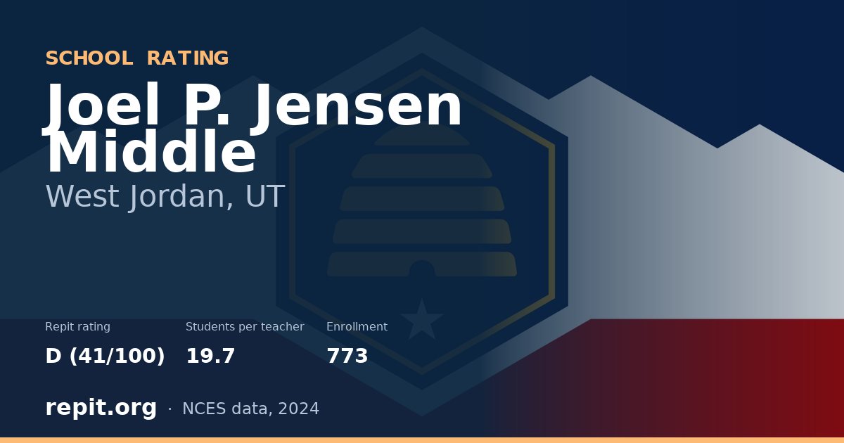 Joel P. Jensen Middle, West Jordan, UT — Repit school rating D (41/100)