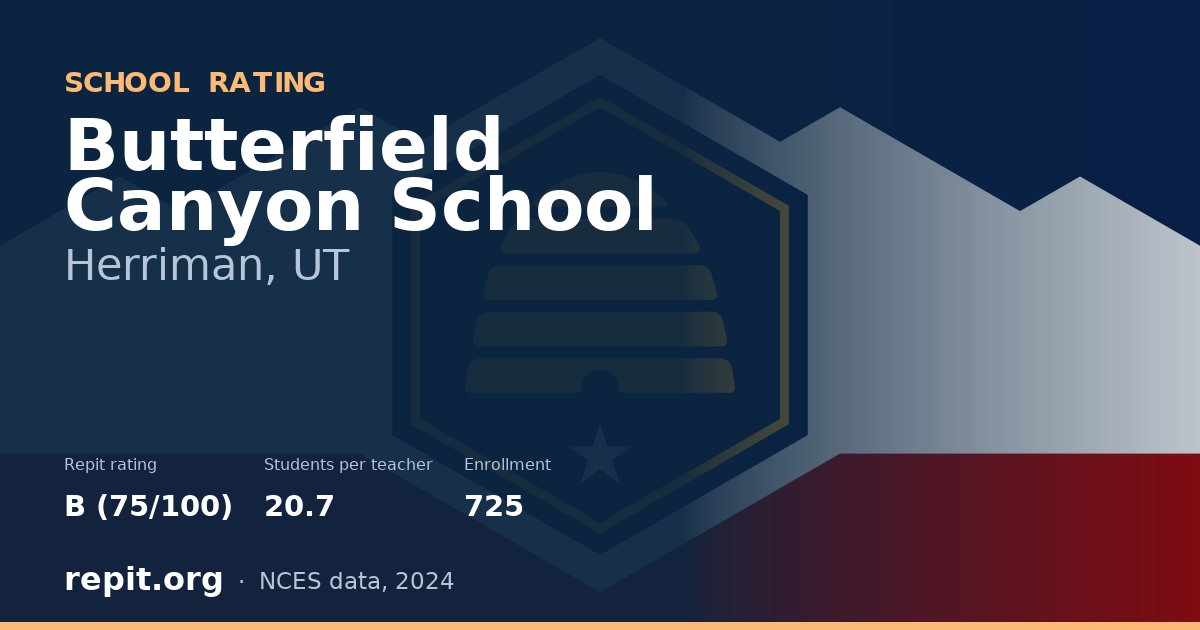 Butterfield Canyon School, Herriman, UT — Repit school rating B (75/100)