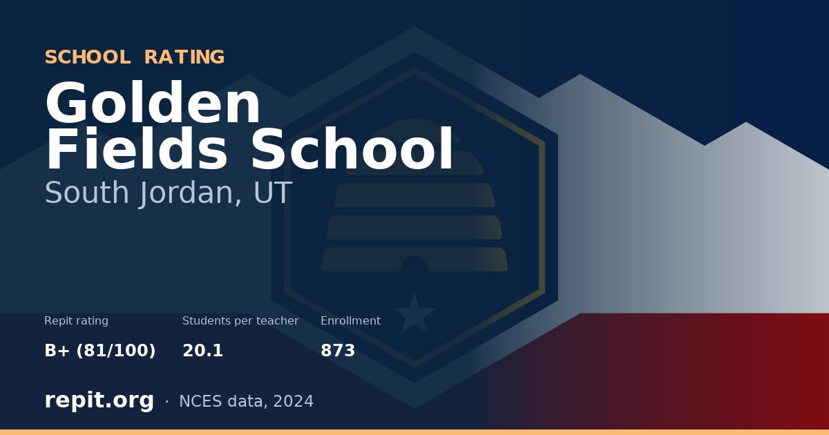 Golden Fields School, South Jordan, UT — Repit school rating B+ (81/100)