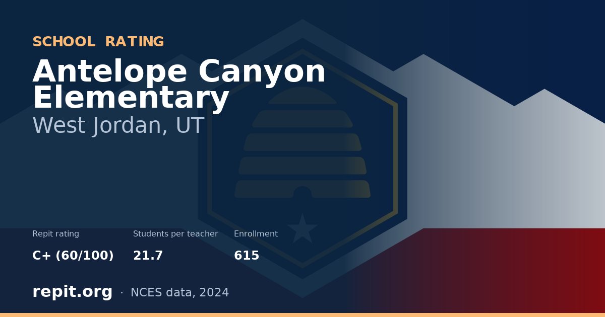 Antelope Canyon Elementary, West Jordan, UT — Repit school rating C+ (60/100)