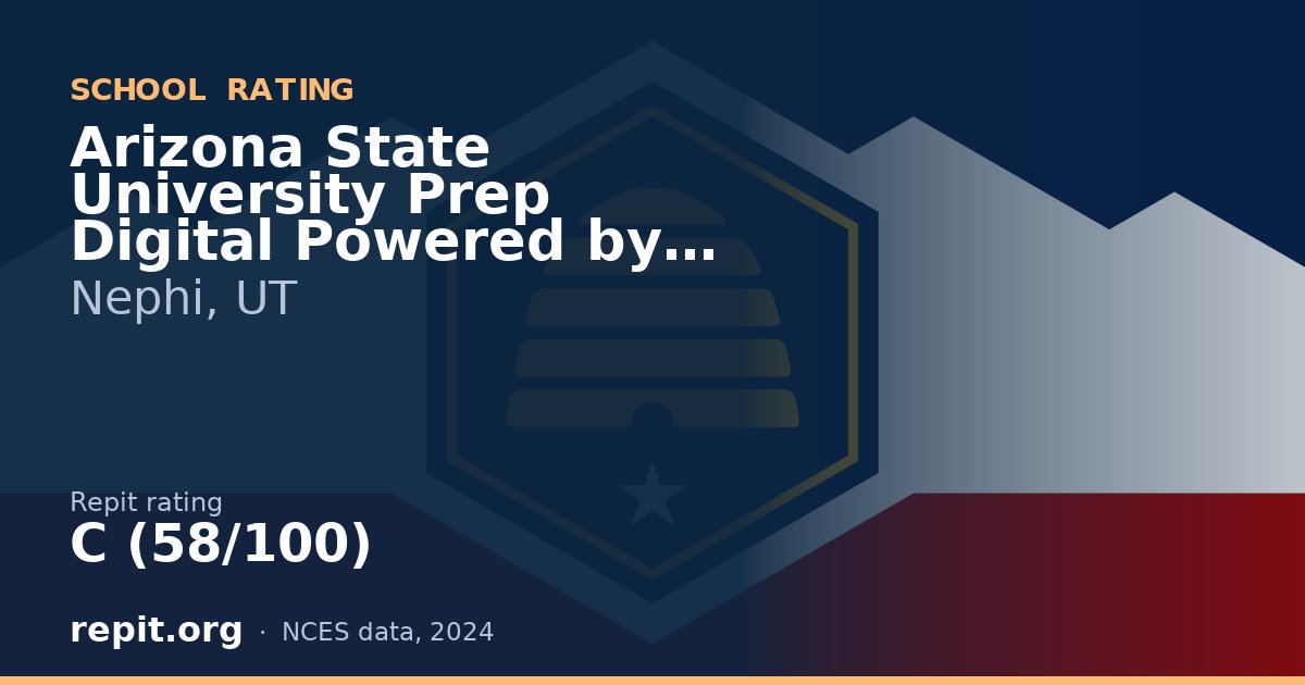 Arizona State University Prep Digital Powered by Juab, Nephi, UT — Repit school rating C (58/100)