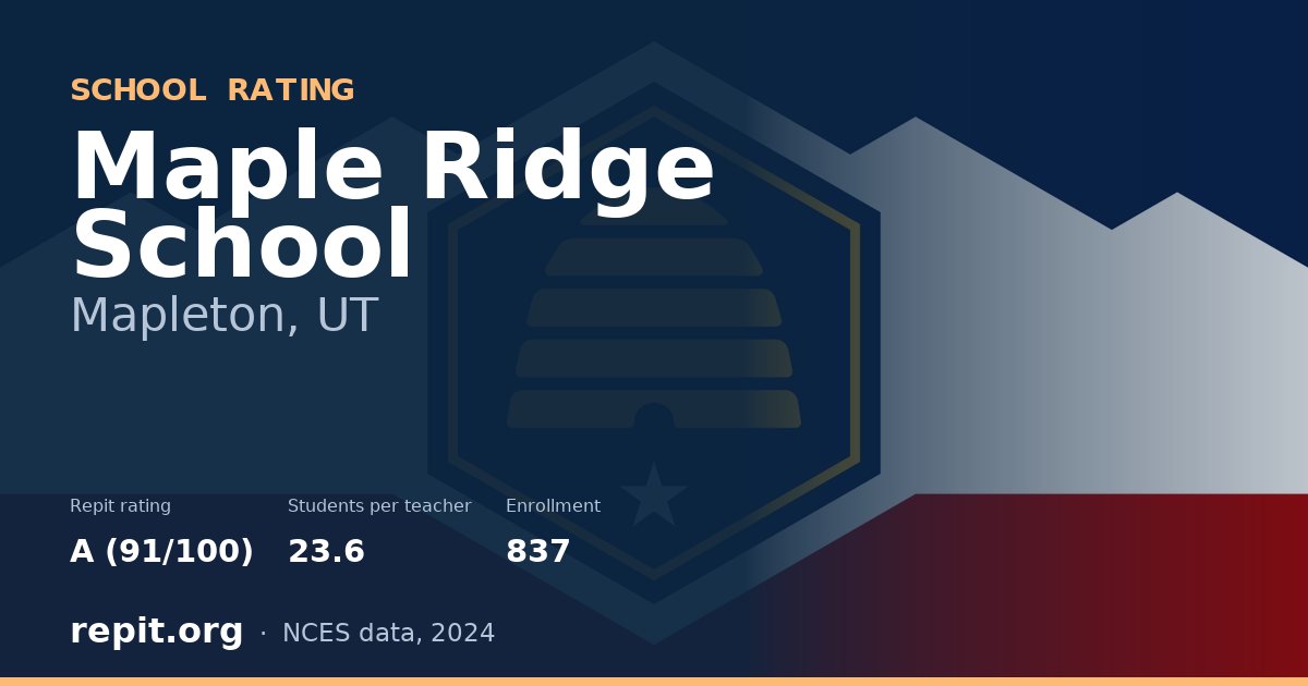 Maple Ridge School, Mapleton, UT — Repit school rating A (91/100)