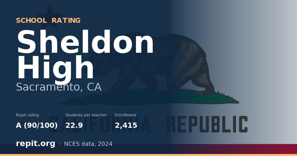 Sheldon High, Sacramento, CA — Repit school rating A (90/100)