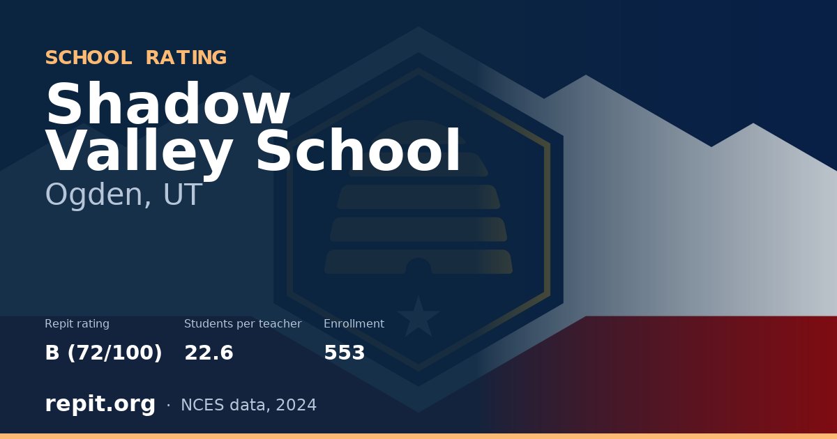 Shadow Valley School, Ogden, UT — Repit school rating B (72/100)