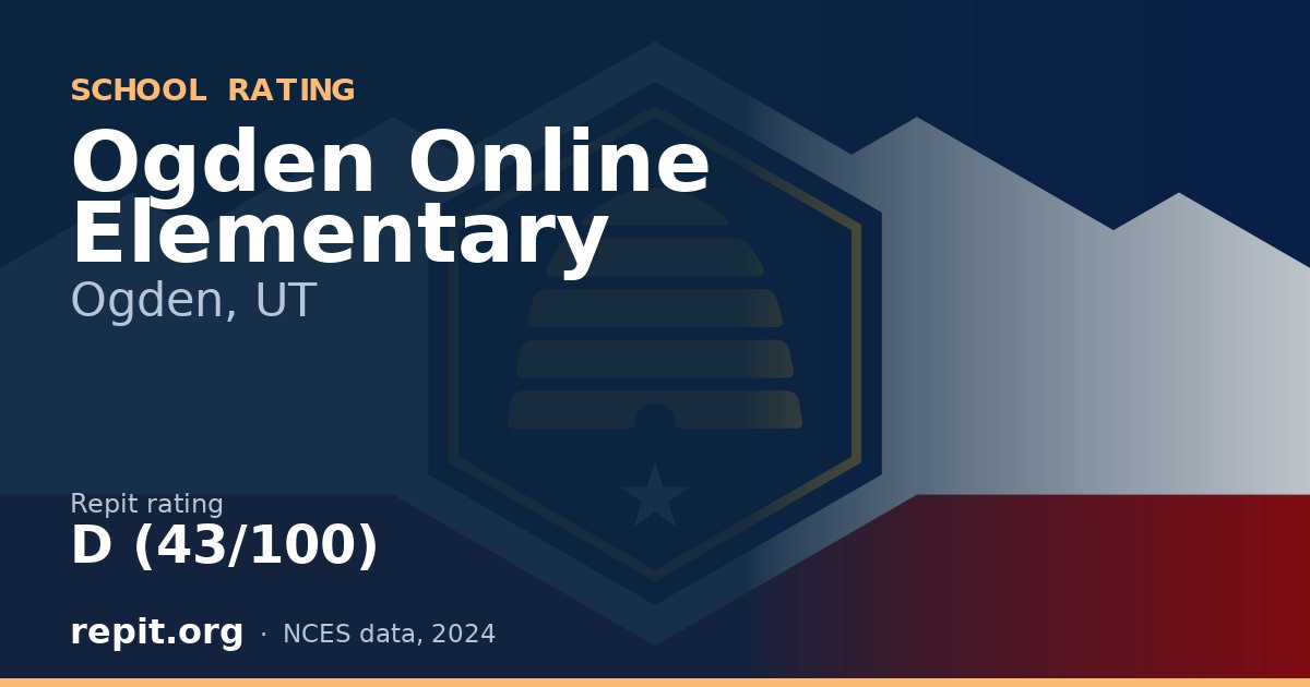 Ogden Online Elementary, Ogden, UT — Repit school rating D (43/100)