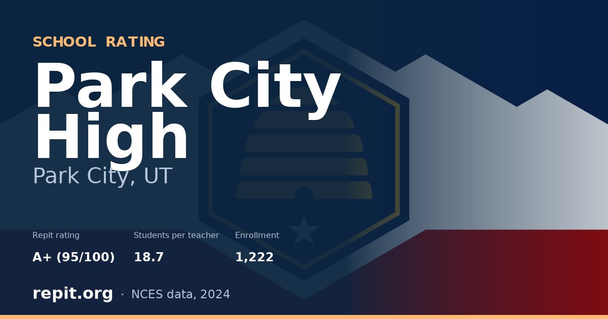 Park City High, Park City, UT — Repit school rating A+ (95/100)