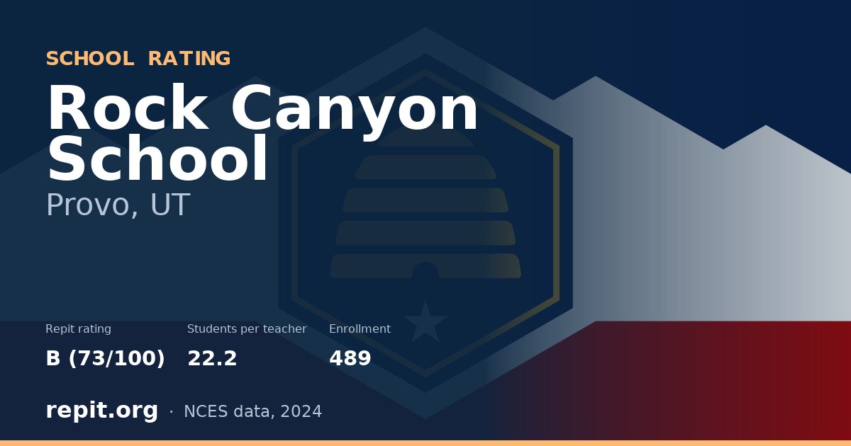 Rock Canyon School, Provo, UT — Repit school rating B (73/100)