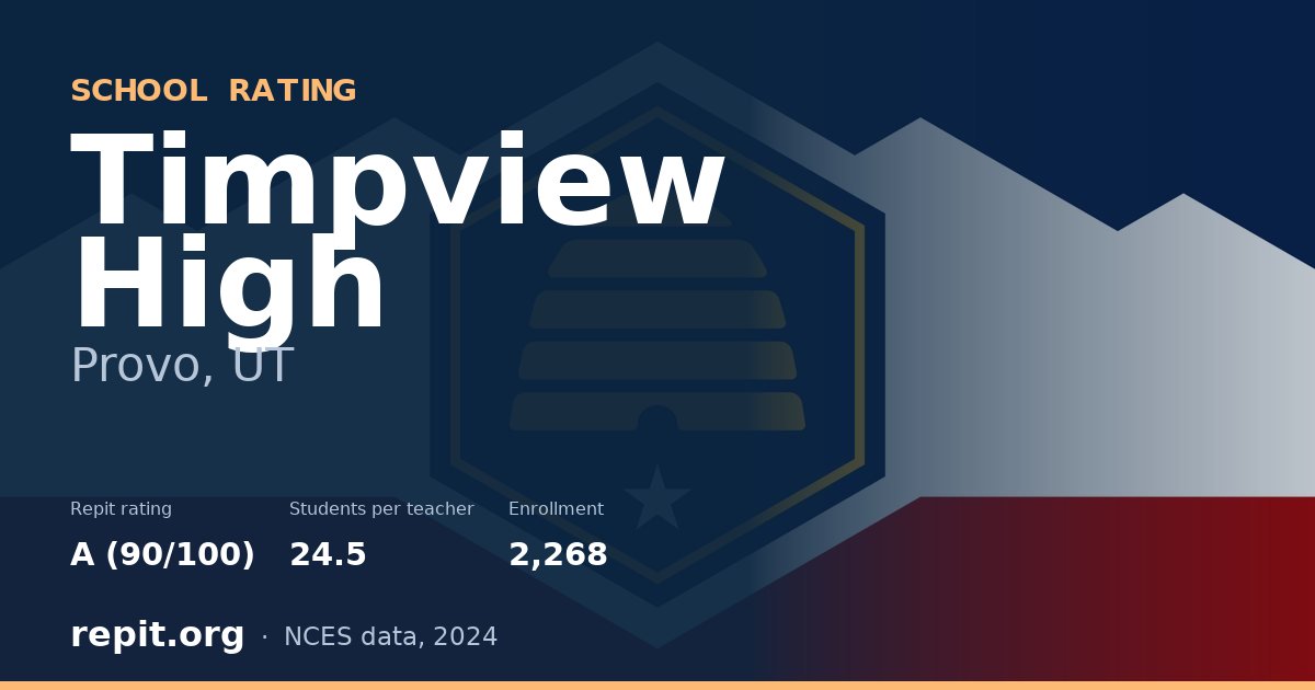 Timpview High, Provo, UT — Repit school rating A (90/100)