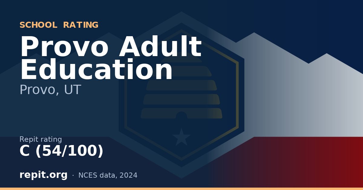 Provo Adult Education, Provo, UT — Repit school rating C (54/100)