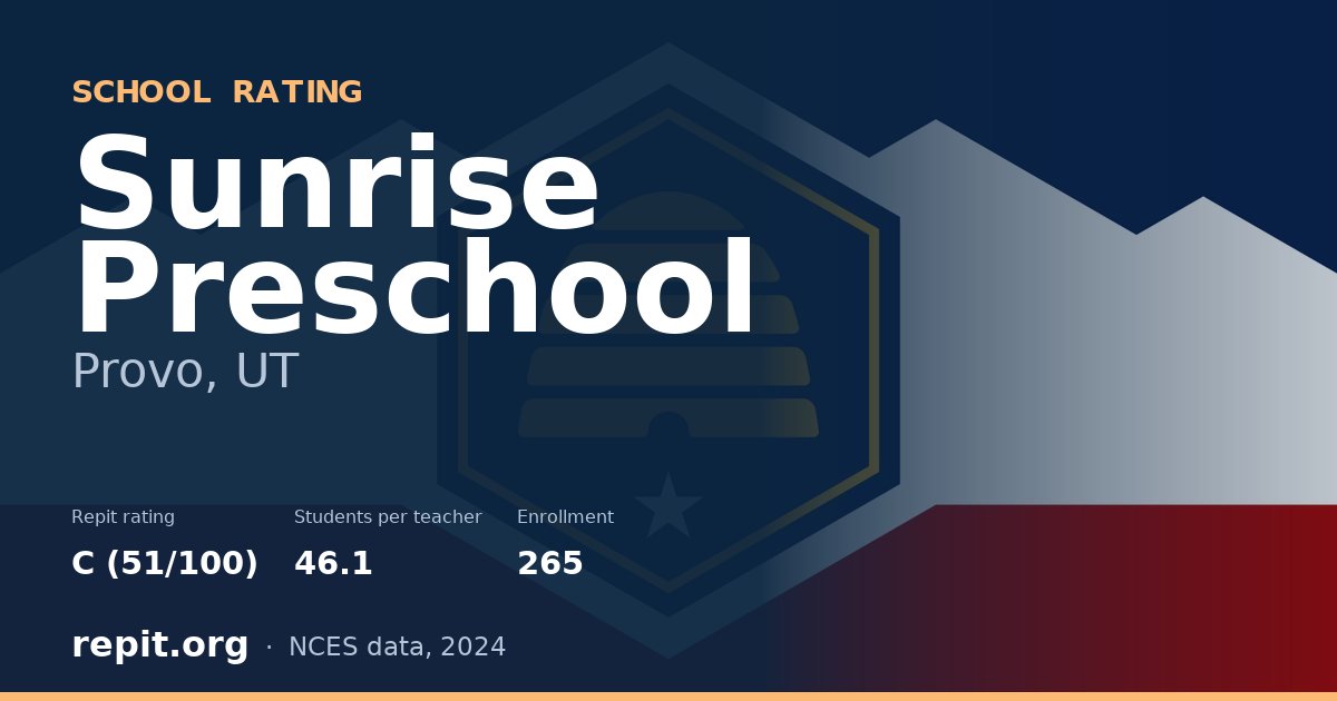 Sunrise Preschool, Provo, UT — Repit school rating C (51/100)