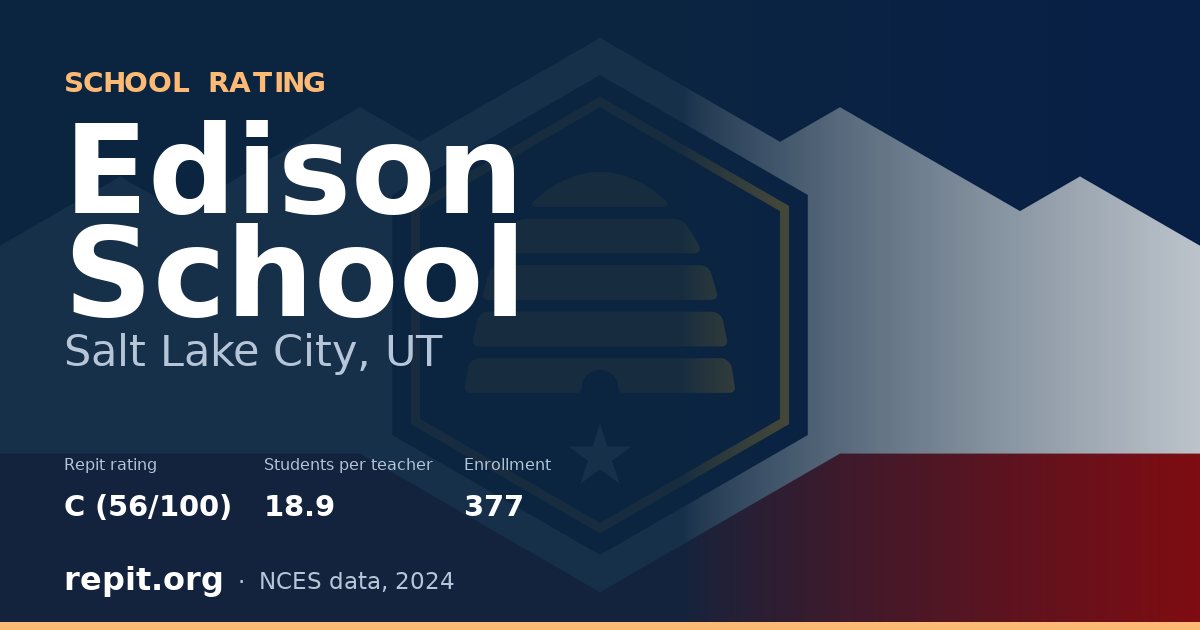 Edison School, Salt Lake City, UT — Repit school rating C (56/100)