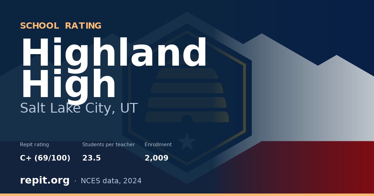 Highland High, Salt Lake City, UT — Repit school rating C+ (69/100)