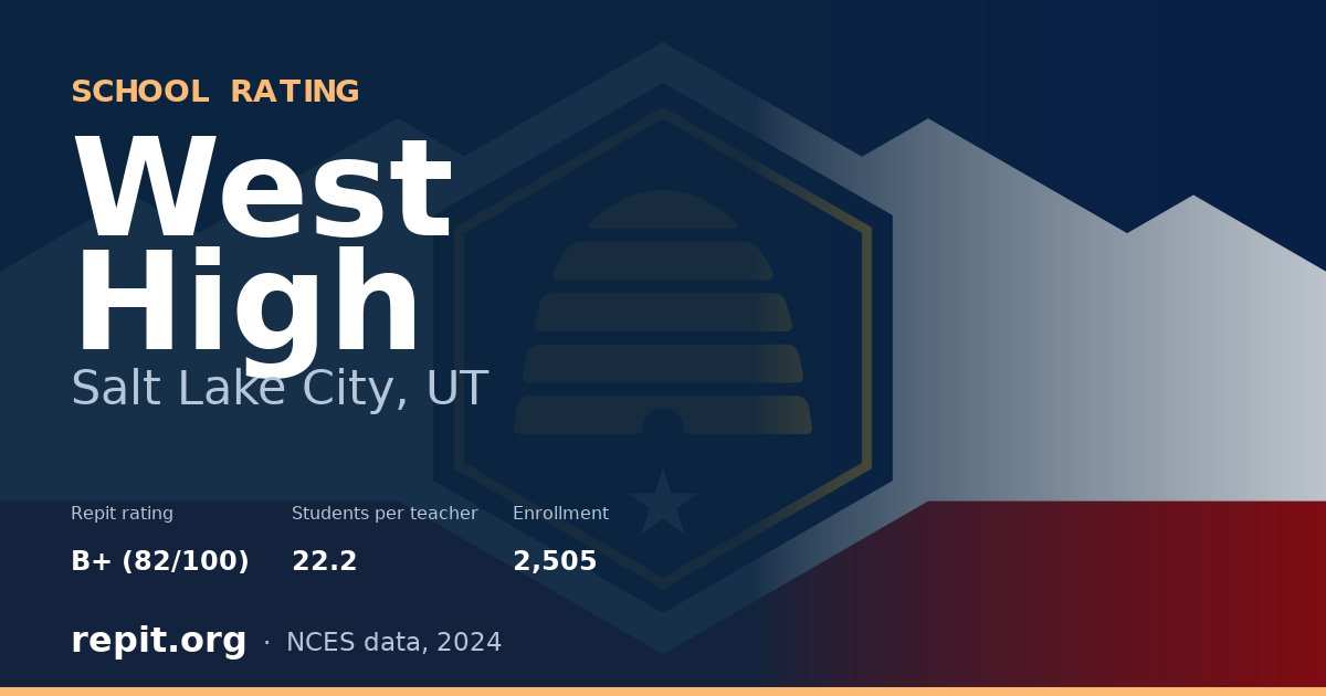 West High, Salt Lake City, UT — Repit school rating B+ (82/100)
