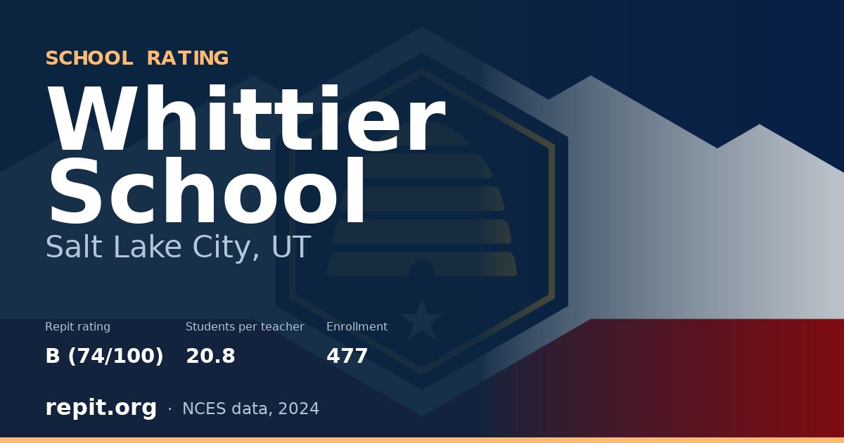 Whittier School, Salt Lake City, UT — Repit school rating B (74/100)