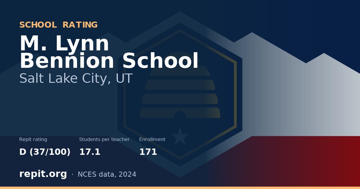 M. Lynn Bennion School, Salt Lake City, UT — Repit school rating D (37/100)