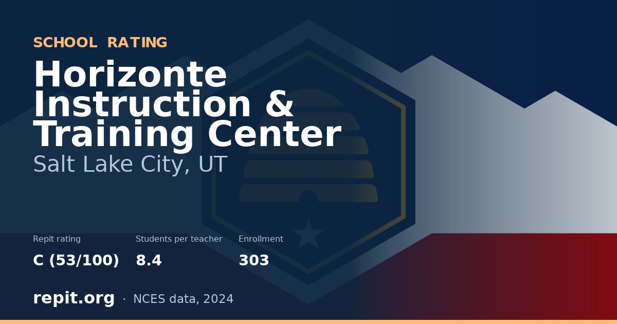 Horizonte Instruction & Training Center, Salt Lake City, UT — Repit school rating C (53/100)