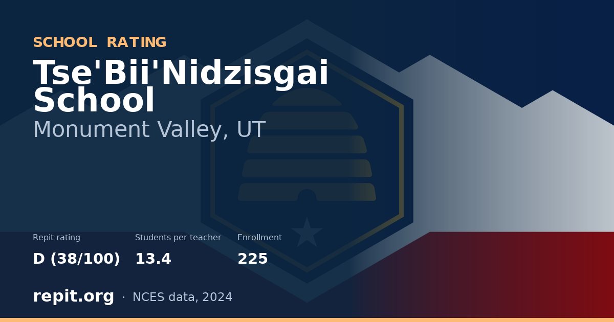 Tse'Bii'Nidzisgai School, Monument Valley, UT — Repit school rating D (38/100)