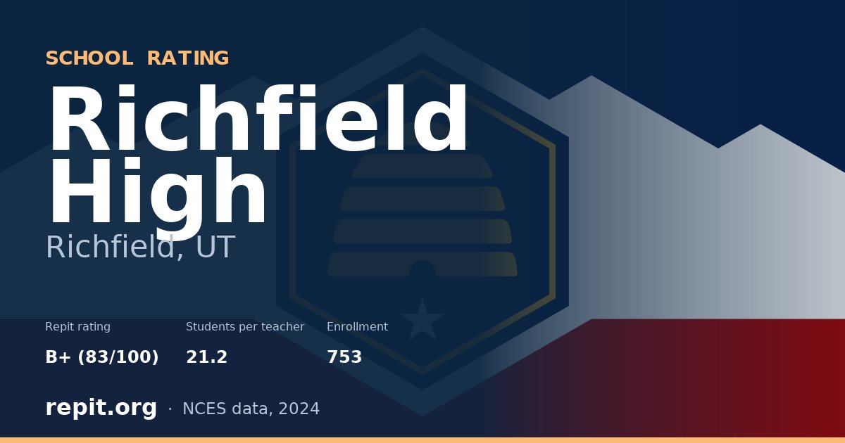 Richfield High, Richfield, UT — Repit school rating B+ (83/100)