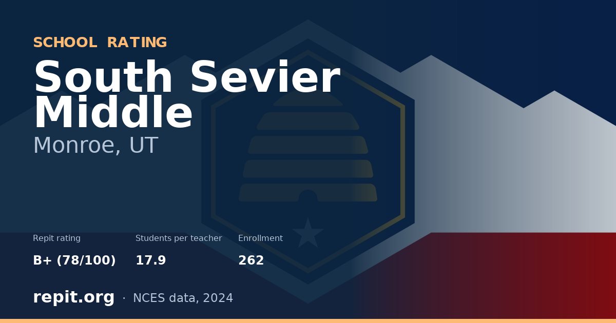 South Sevier Middle, Monroe, UT — Repit school rating B+ (78/100)