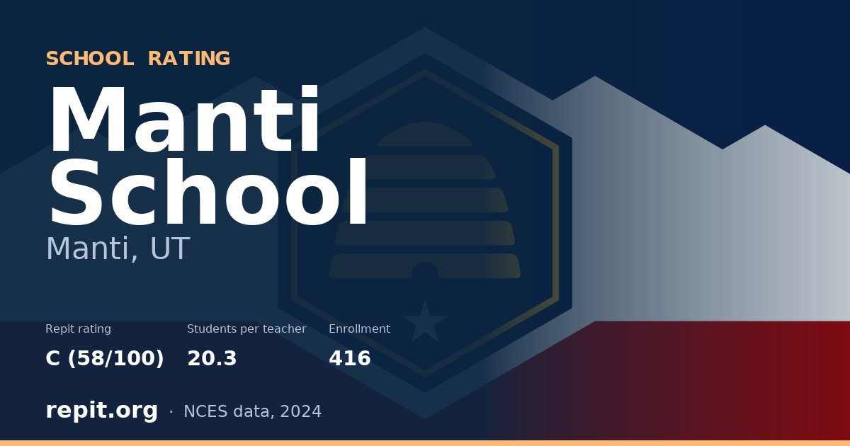 Manti School, Manti, UT — Repit school rating C (58/100)