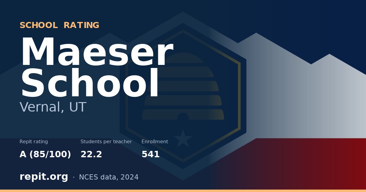 Maeser School, Vernal, UT — Repit school rating A (85/100)