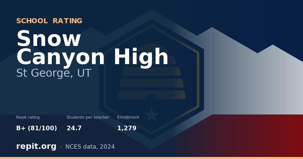 Snow Canyon High, St George, UT — Repit school rating B+ (81/100)