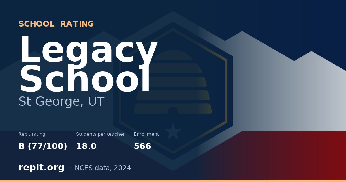 Legacy School, St George, UT — Repit school rating B (77/100)