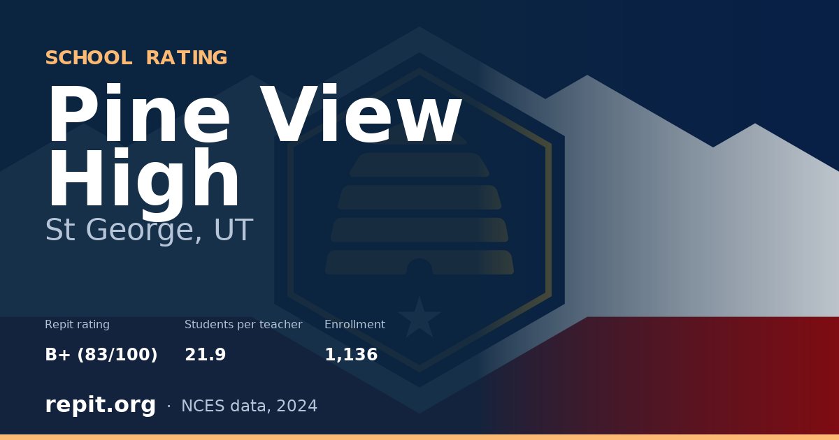 Pine View High, St George, UT — Repit school rating B+ (83/100)