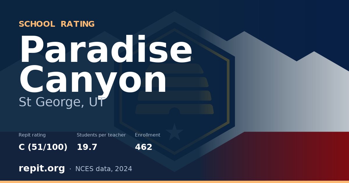 Paradise Canyon, St George, UT — Repit school rating C (51/100)