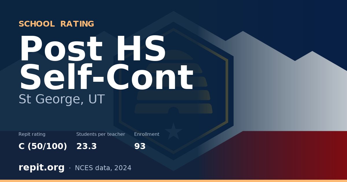 Post HS Self-Cont, St George, UT — Repit school rating C (50/100)