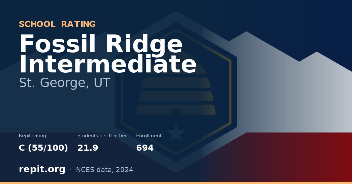 Fossil Ridge Intermediate, St. George, UT — Repit school rating C (55/100)