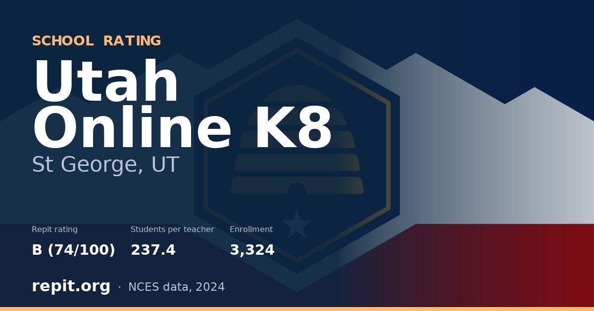Utah Online K8, St George, UT — Repit school rating B (74/100)