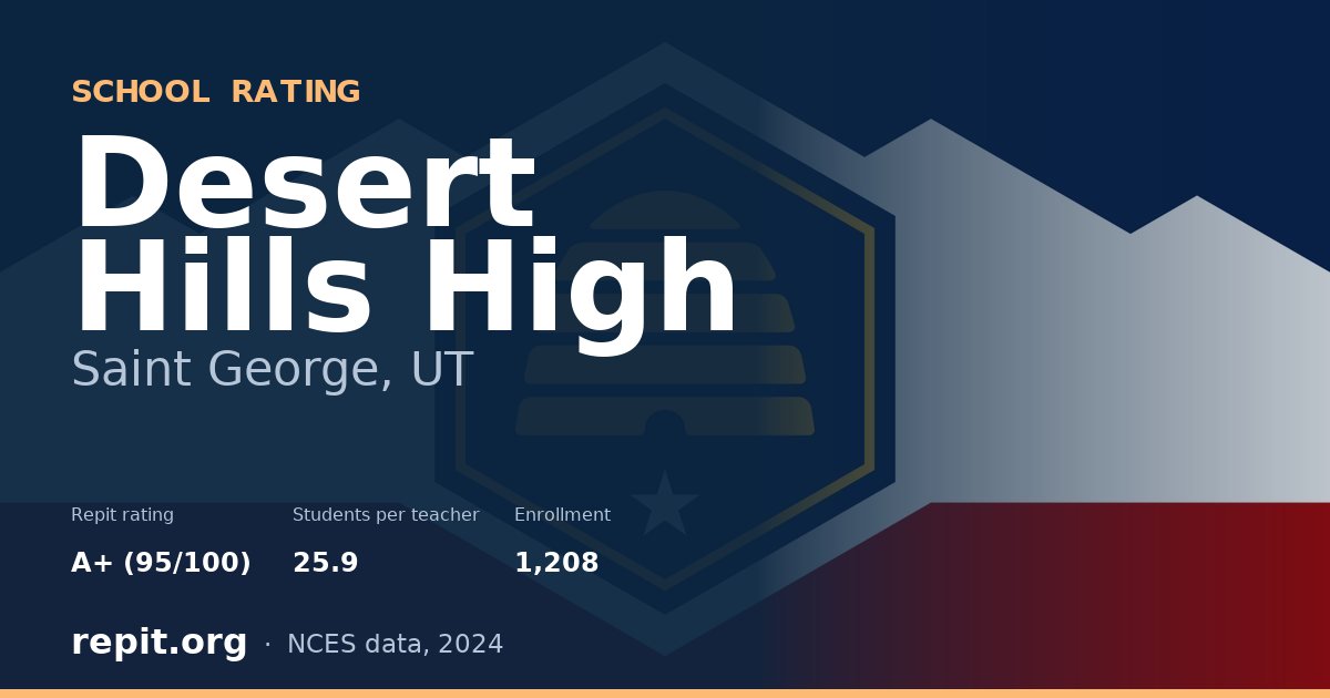 Desert Hills High, Saint George, UT — Repit school rating A+ (95/100)