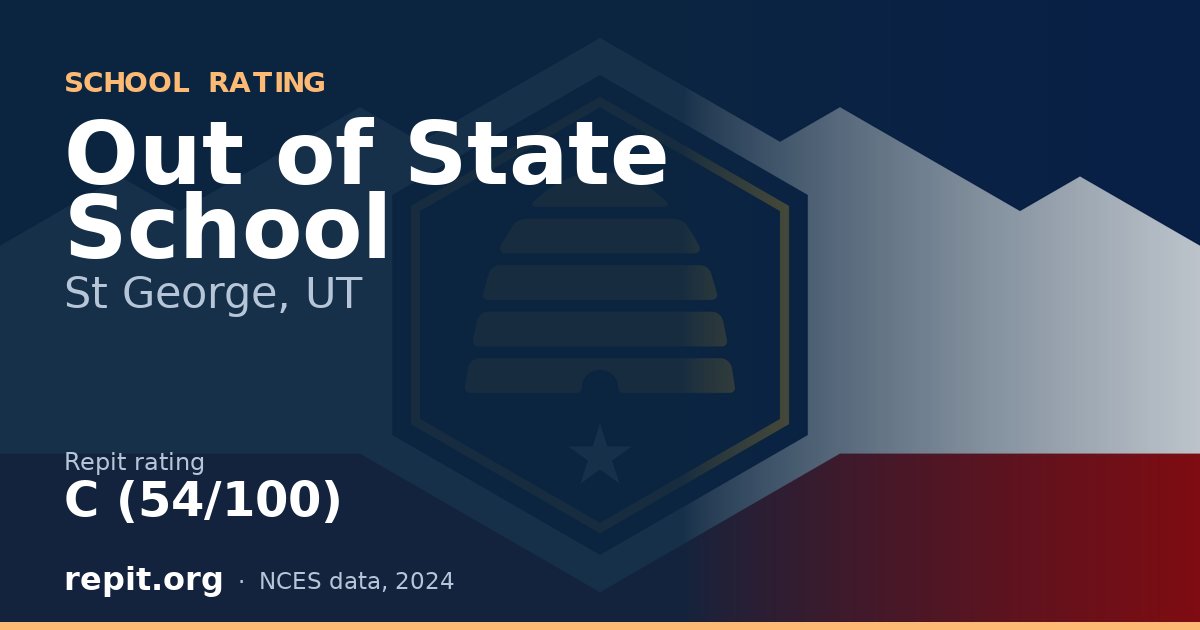 Out of State School, St George, UT — Repit school rating C (54/100)